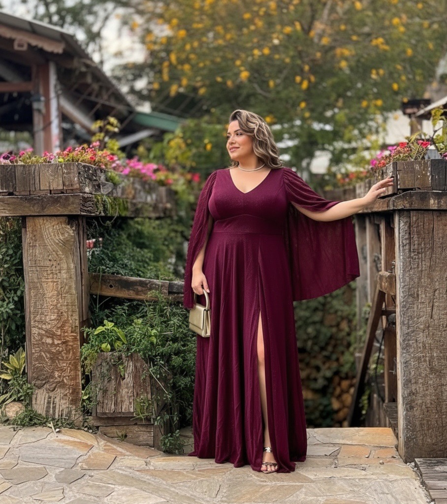 Vestido bordô